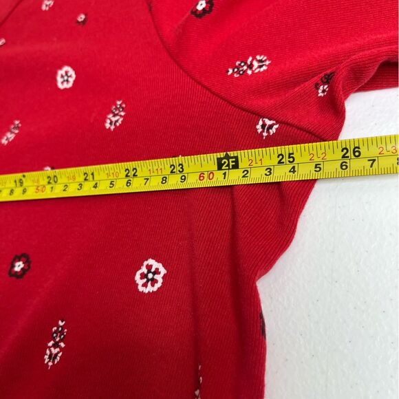 Carolina Colours Plus Red Bandana Print Long Sleeve Round Neck T Shirt Women 20W - Picture 10 of 13